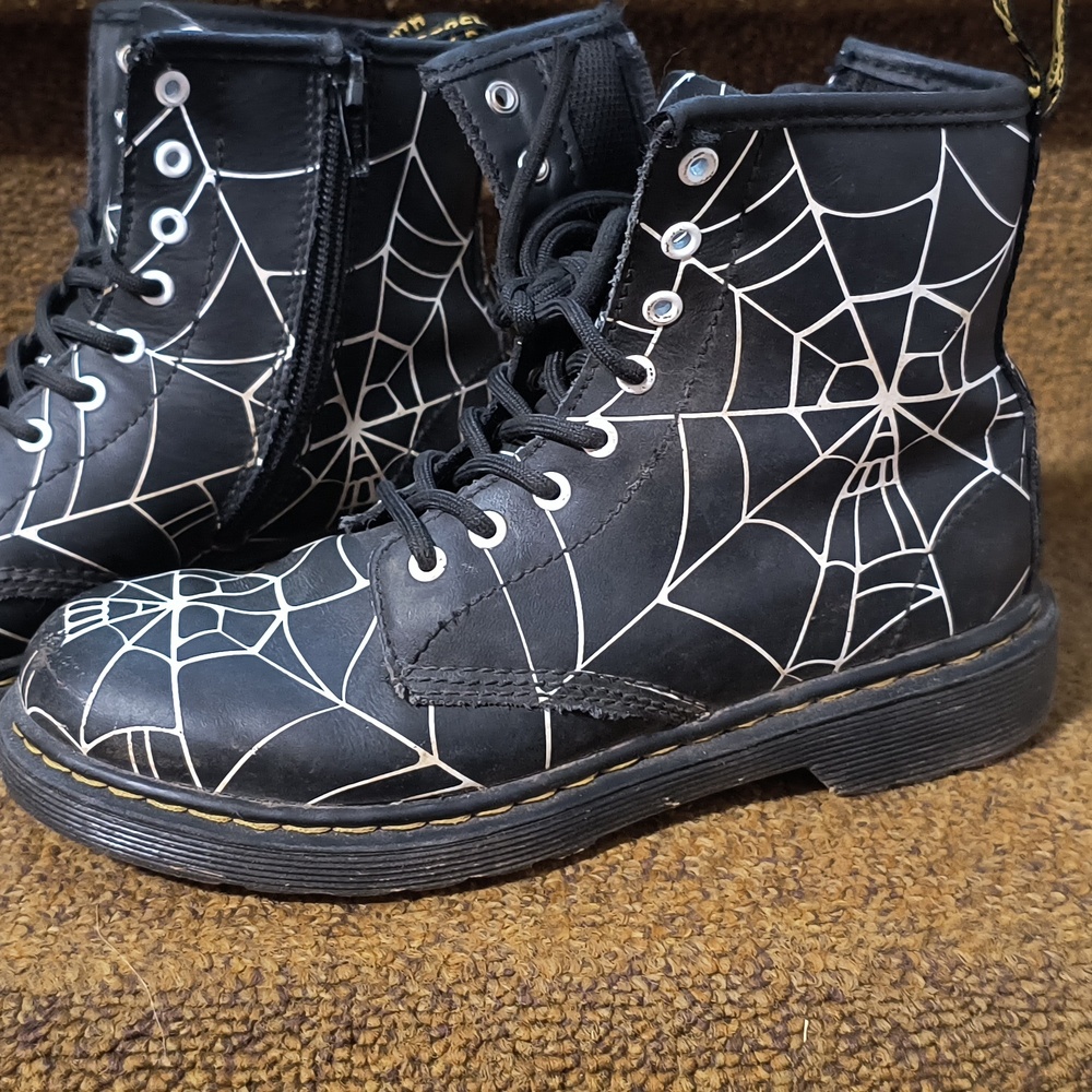 Dr. Martens Black and White Kids Boots